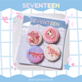 hannihae seventeen miniteen carat button pins | glitter set | 4pcs 32mm