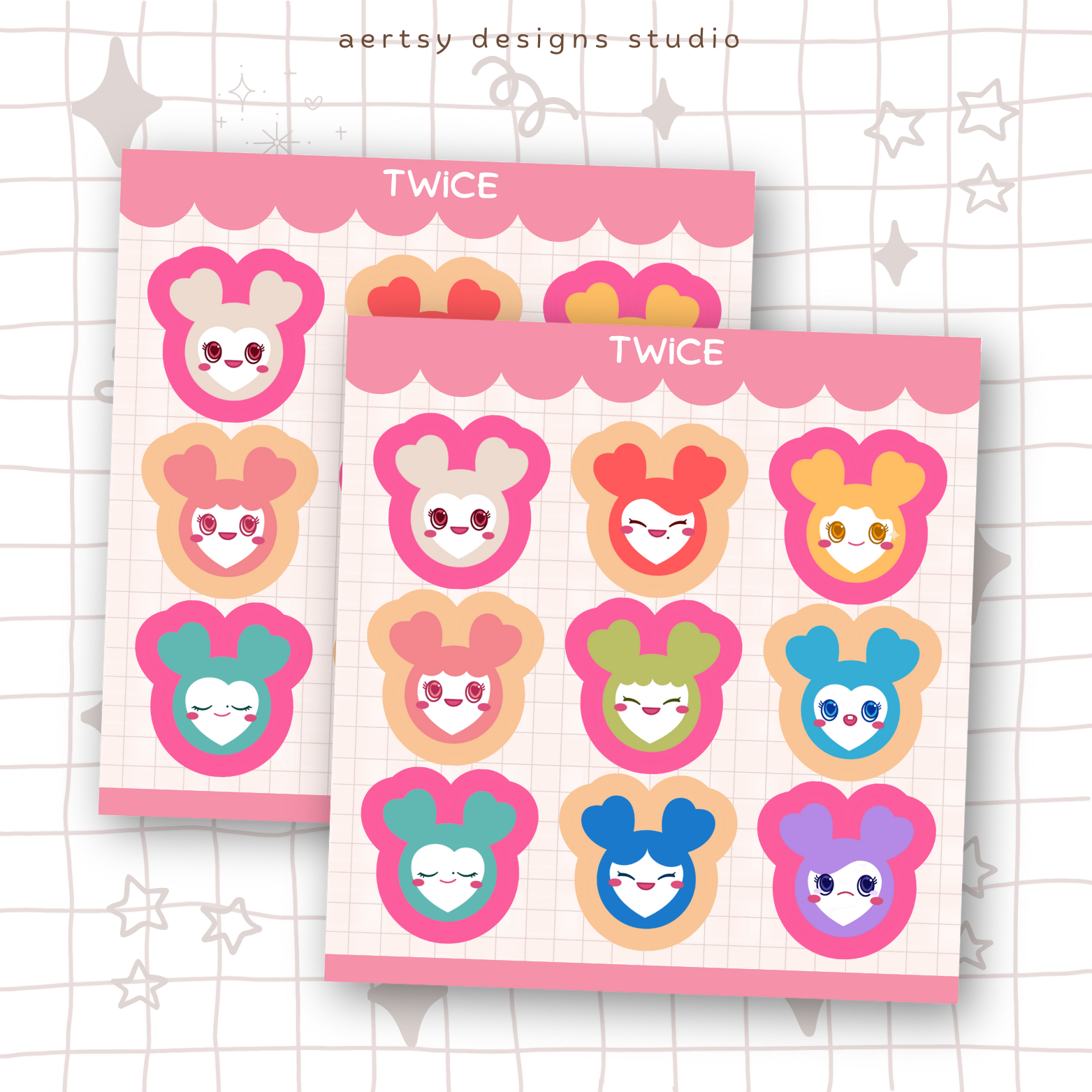 twice mini sticker sheet vinyl | holographic hearts