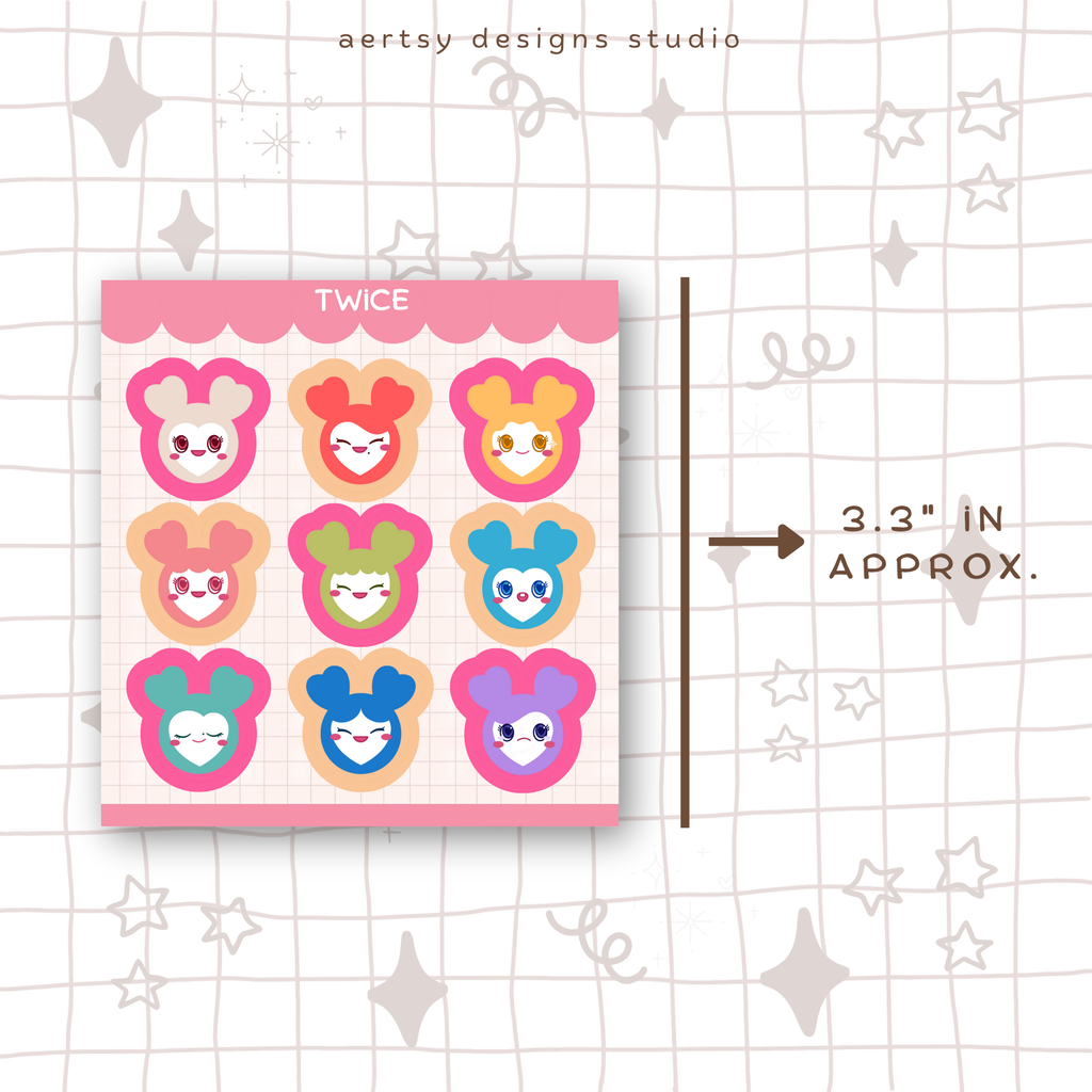 twice mini sticker sheet vinyl | holographic hearts