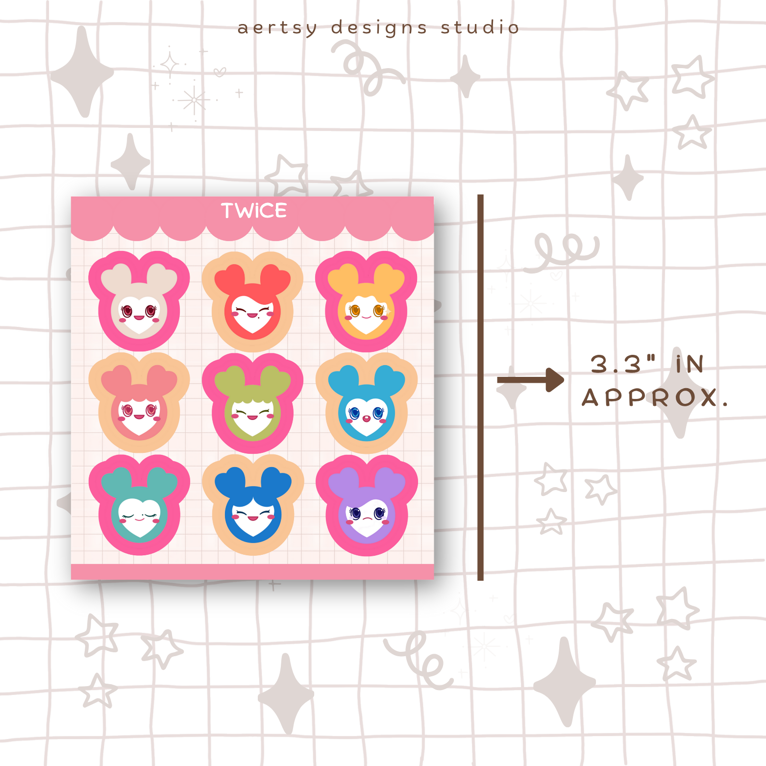 twice mini sticker sheet vinyl | holographic hearts