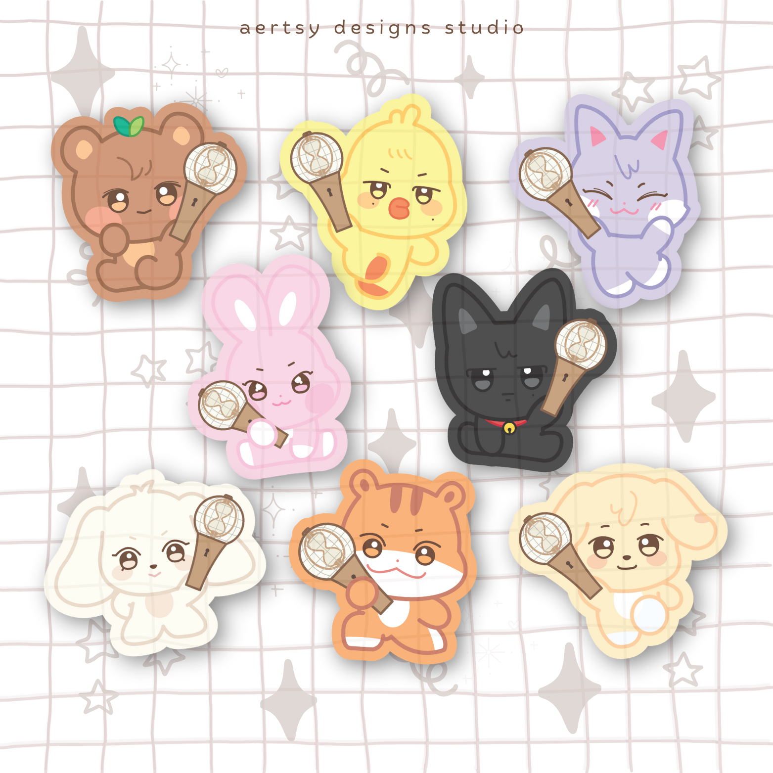 aniteez atiny lightstick character | ateez vinyl stickers