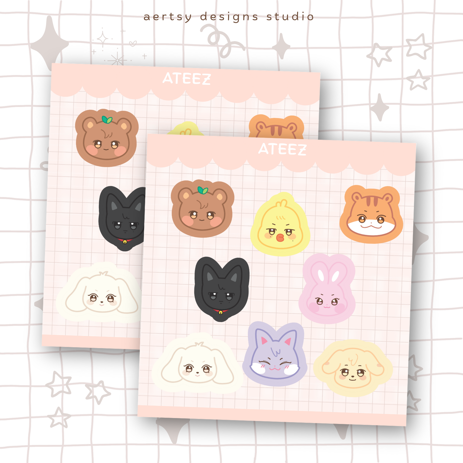 aniteez atiny character | ateez mini sticker sheet vinyl