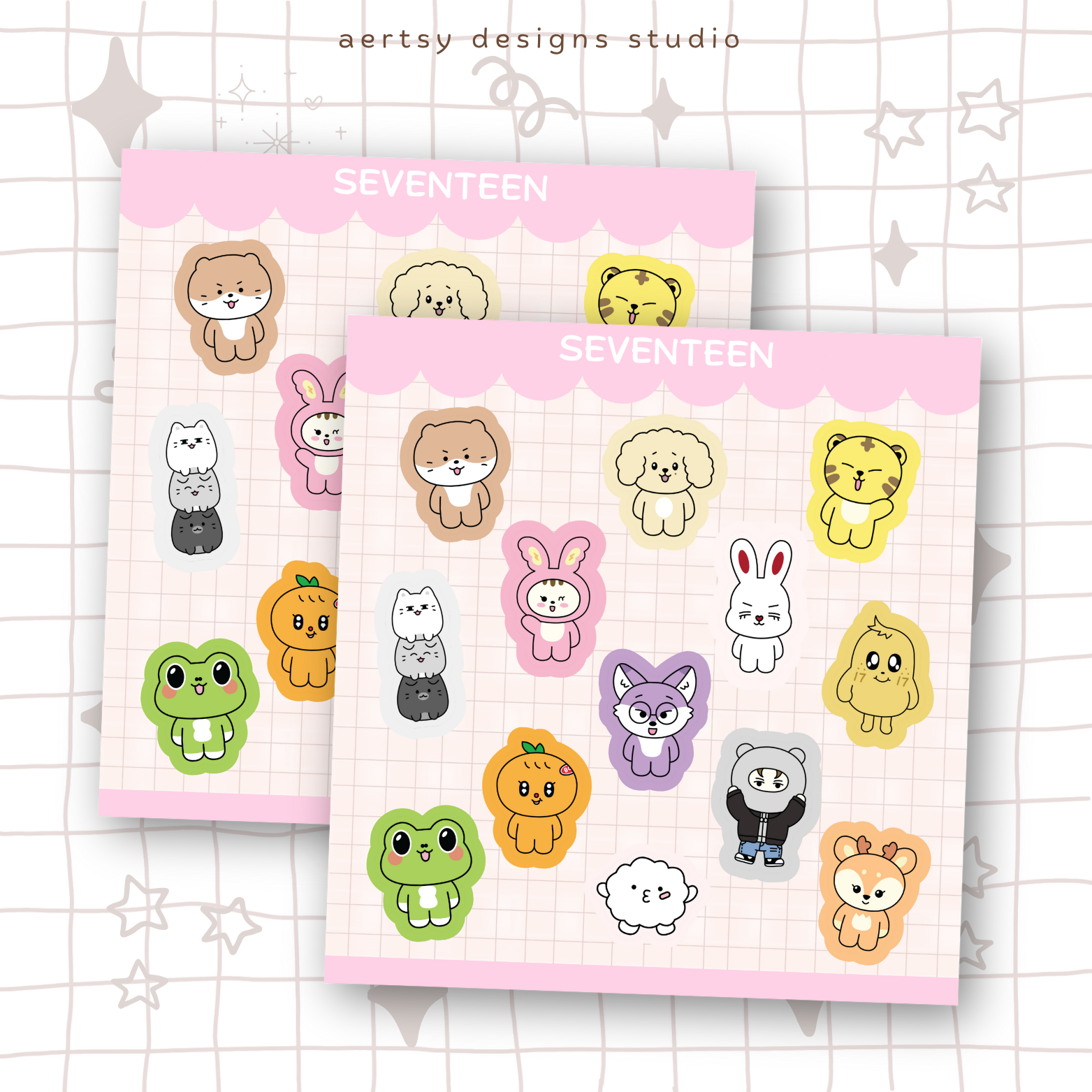 seventeen miniteen mini sticker sheet vinyl | holographic hearts