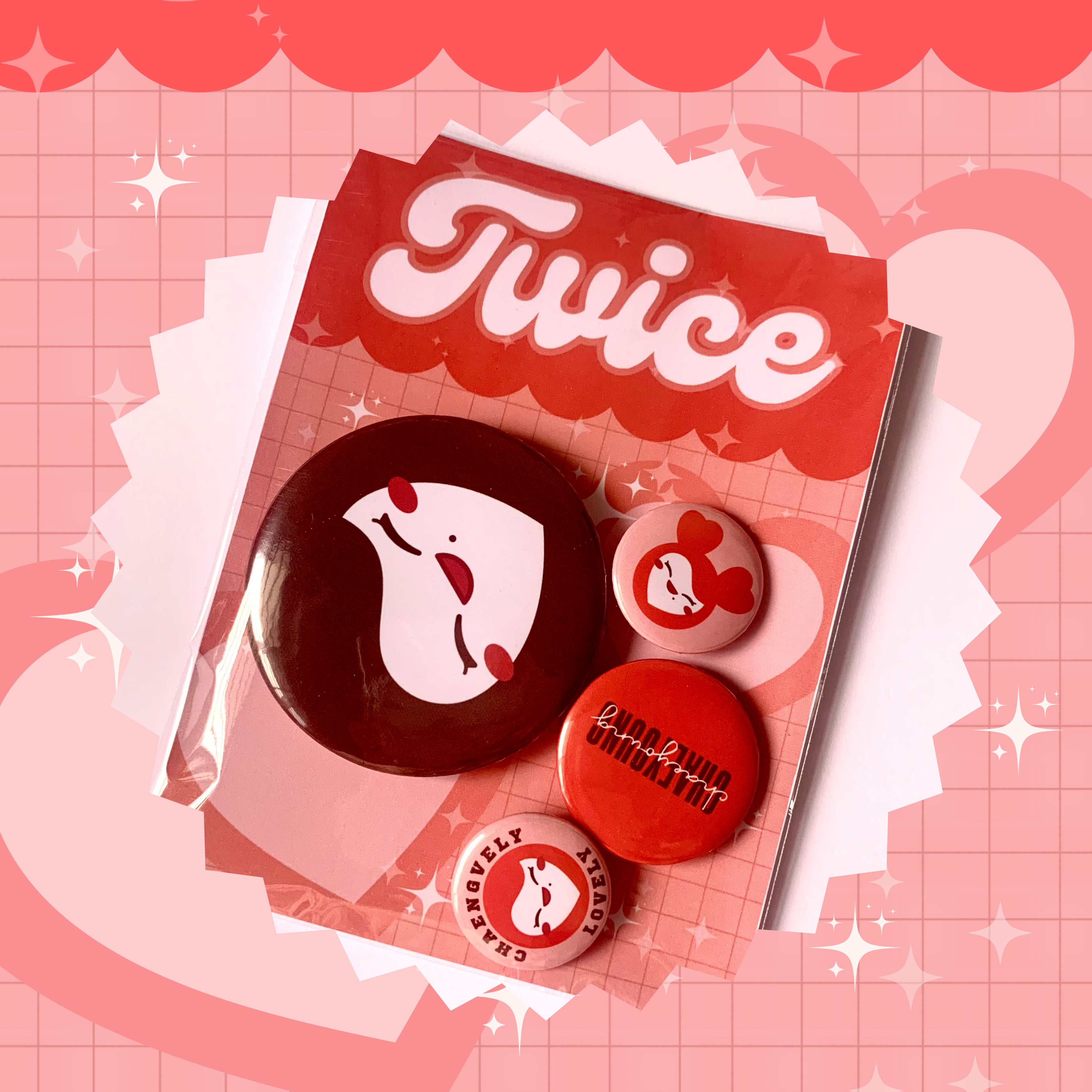 chaeyoung twice lovely button pins