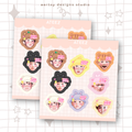 aniteez atiny head character | ateez mini sticker sheet vinyl