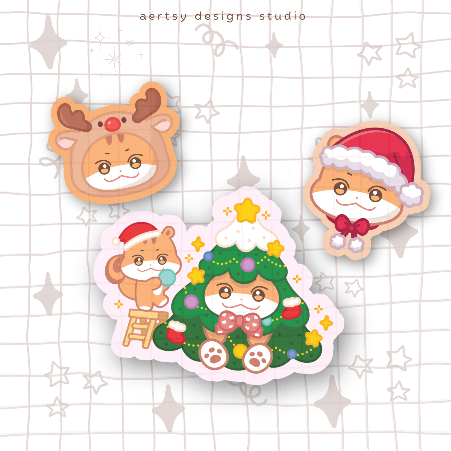 hoongjoong aniteez 3 set of stickers | holographic star vinyl sticker