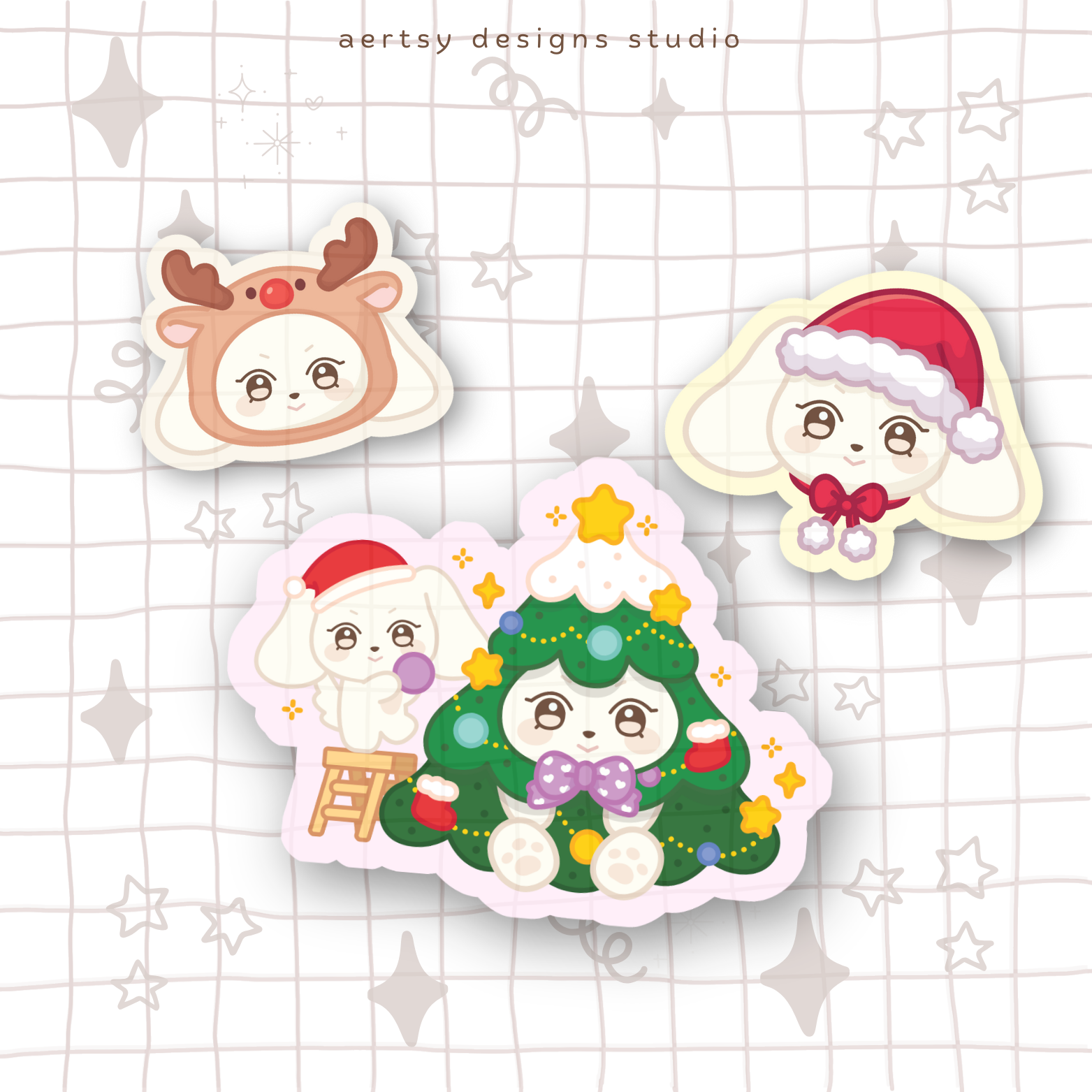 yeosang aniteez 3 set of stickers | holographic star vinyl sticker