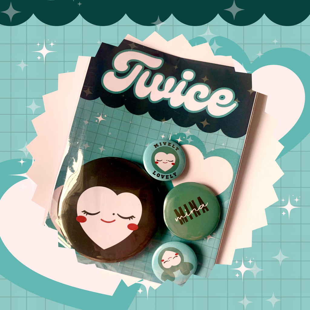 mina twice lovely button pins