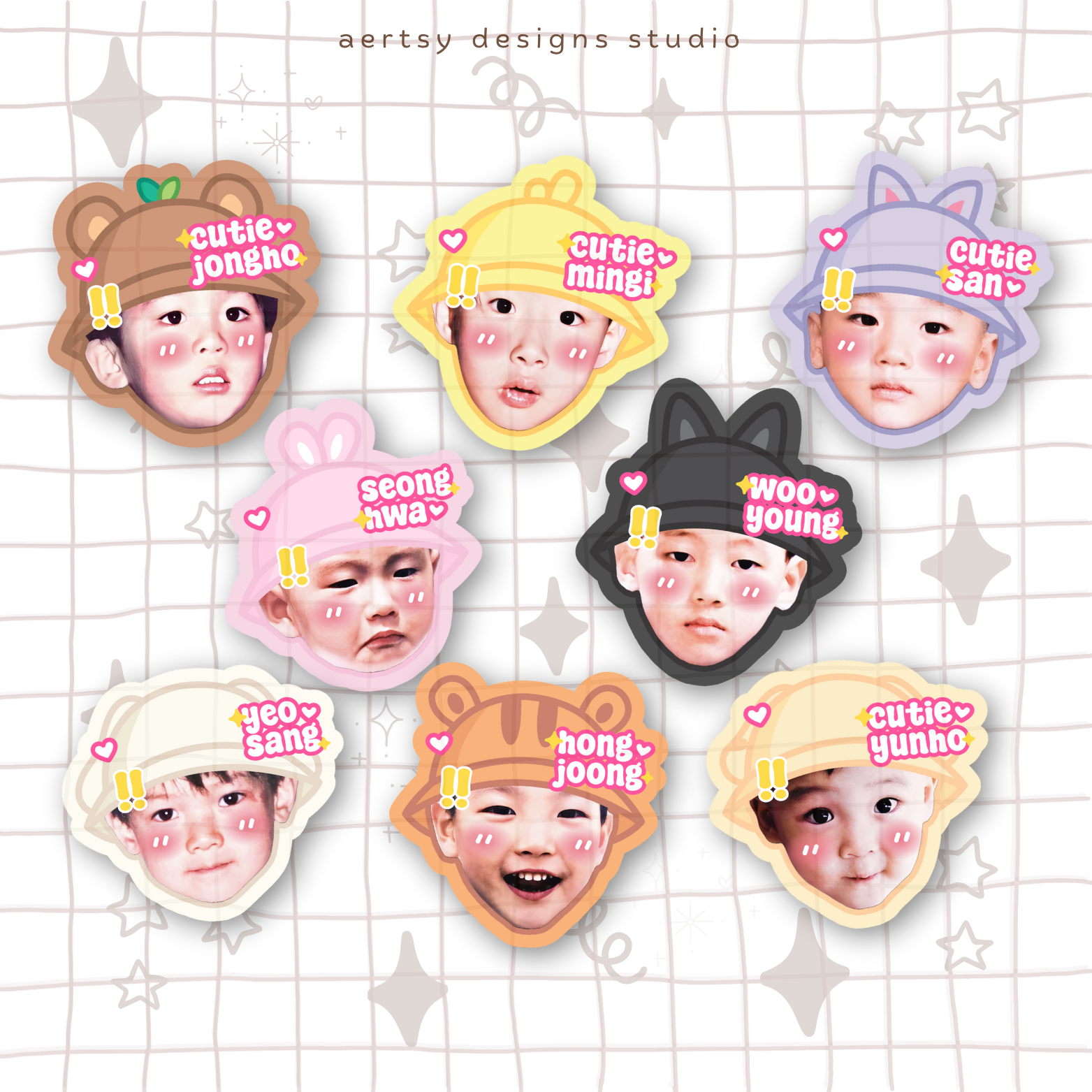 aniteez atiny head character | ateez vinyl sticker