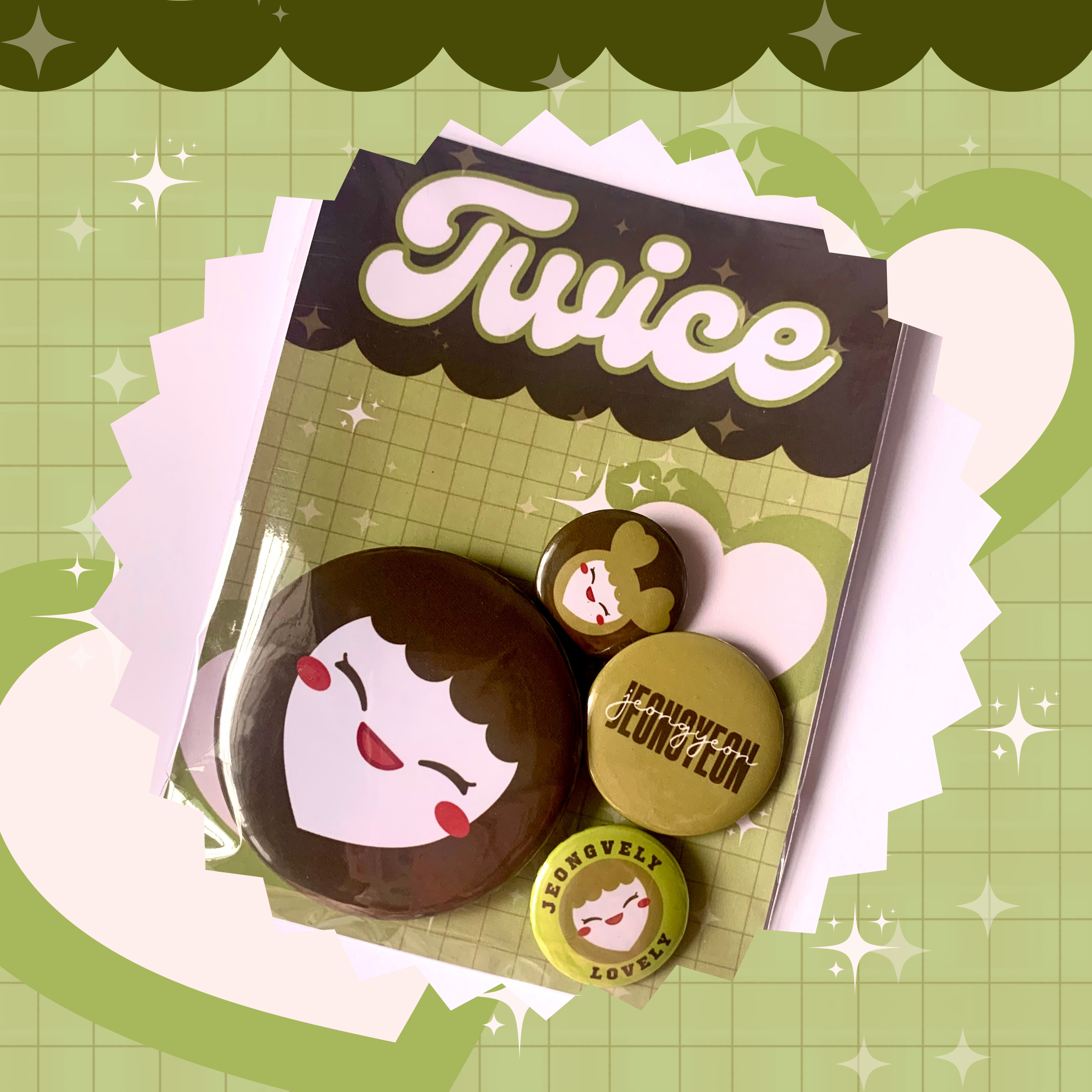 jeongyeon twice lovely button pins
