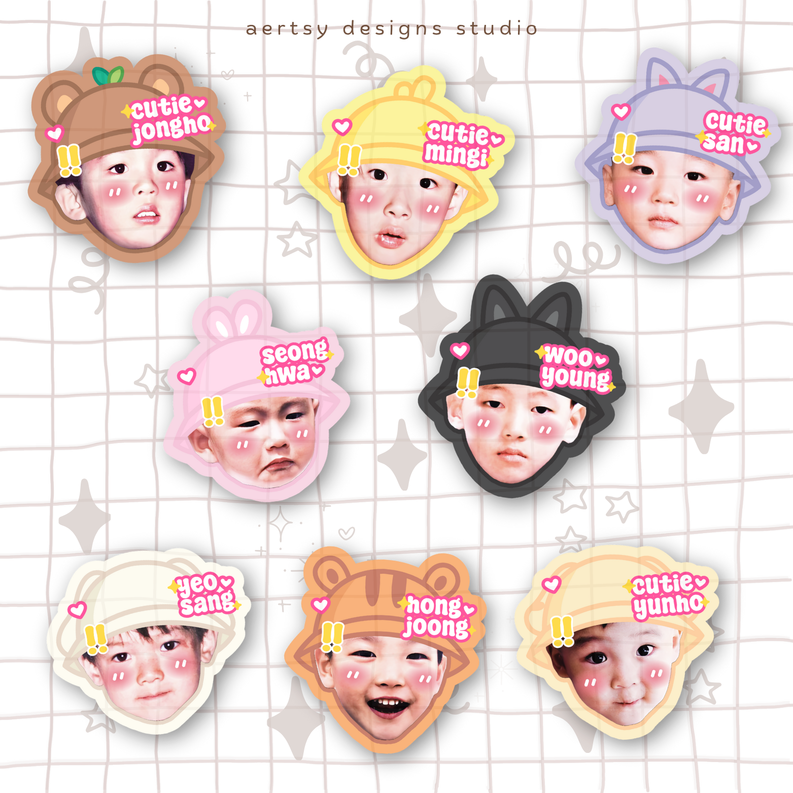 aniteez atiny head character | ateez vinyl sticker