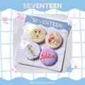 doahae seventeen miniteen carat button pins | glitter set | 4pcs 32mm