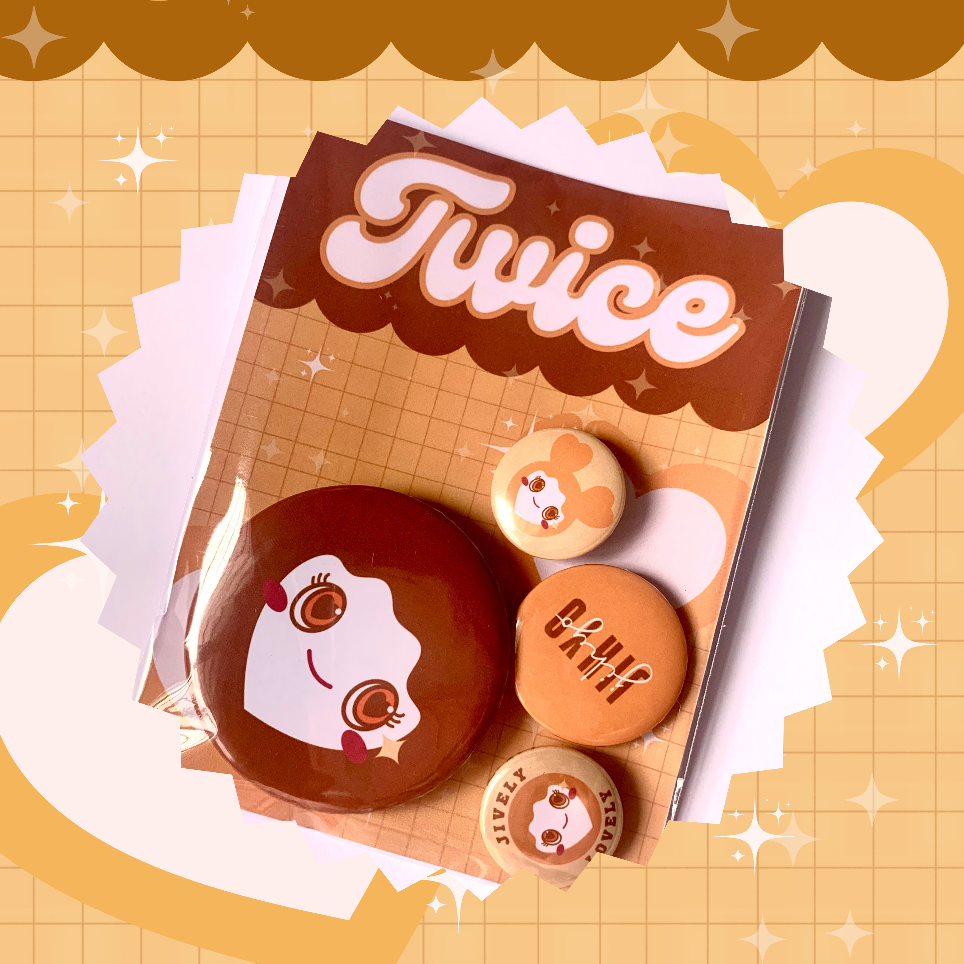 jihyo twice lovely button pins